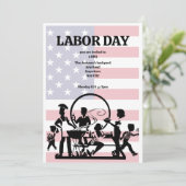 Invitation de la Fête du Travail au barbecue (modi (Debout devant)