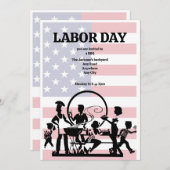 Invitation de la Fête du Travail au barbecue (modi (Devant / Derrière)