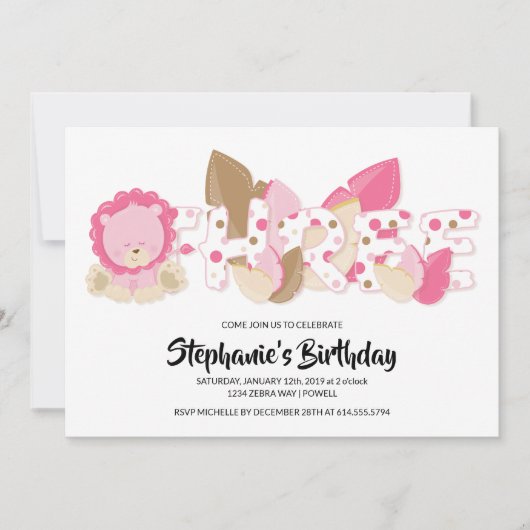 Invitation de la fête du troisième anniversaire du (Devant)