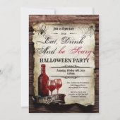 Invitation de la fête du vin d'Halloween (Devant)