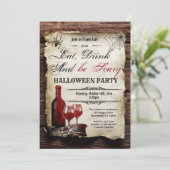 Invitation de la fête du vin d'Halloween (Debout devant)