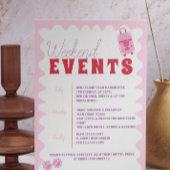 Invitation de la fête du week-end à Ibiza rouge ro