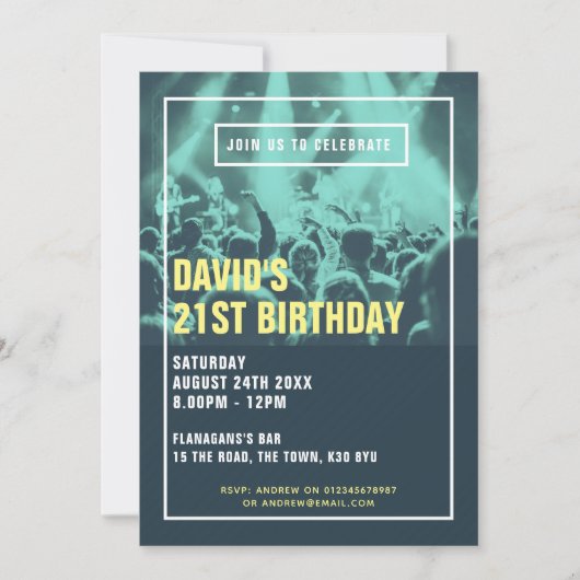 Invitation de la fête Duotone moderne (Devant)