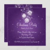 Invitation De La Fête Élégante Baubles De Sparklin (Devant / Derrière)