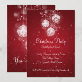 Invitation de la fête Élégante Baubles étincelants (Devant / Derrière)