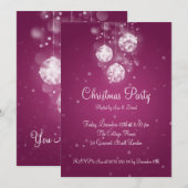 Invitation de la fête Élégante Baubles pétillants  (Devant / Derrière)