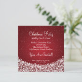 Invitation de la fête Élégante nuit Rouge étincela (Debout devant)