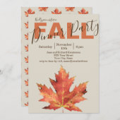 Invitation de la fête Fall Leaves (Devant / Derrière)