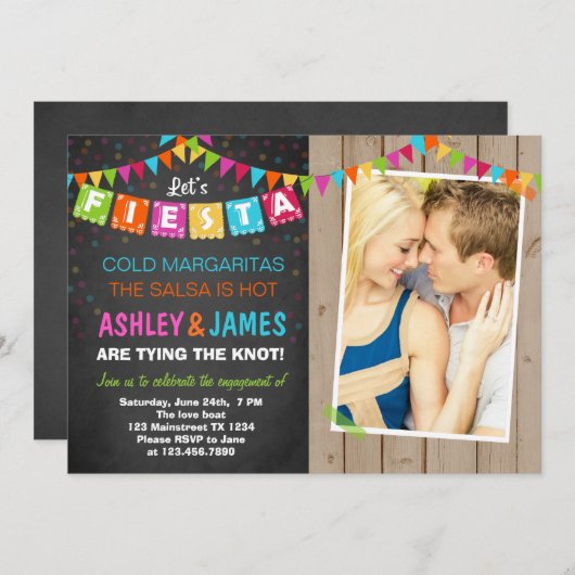 Invitation de la fête Fiesta Engagement (Devant / Derrière)