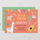 Invitation de la fête Fiesta mexicaine, Llama (Devant / Derrière)