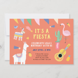 Invitation de la fête Fiesta mexicaine, Llama