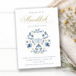 Invitation de la fête florale de l'Hanoukka bleu d<br><div class="desc">Si vous avez besoin d'une personnalisation supplémentaire,  n'hésitez pas à m'envoyer un message sur yellowfebstudio@gmail.com .</div>