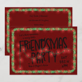 Invitation de la fête Friendsmas | Vacances et Gar (Devant / Derrière)