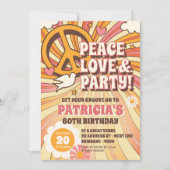 Invitation de la fête hippie des années 60 (Devant)