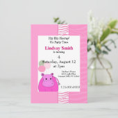 Invitation de la fête hippo rose (Debout devant)