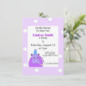 Invitation de la fête hippo violet (Debout devant)