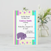 Invitation de la fête hippo violet (Debout devant)