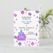Invitation de la fête hippo violet (Debout devant)