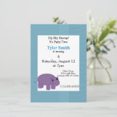 Invitation de la fête hippo violet (Debout devant)