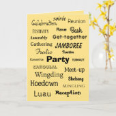 Invitation de la fête jaune Carte cardinale rouge (Fleur jaune)