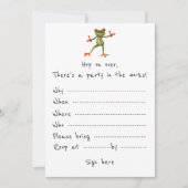 Invitation de la fête : La grenouille vous invitat (Devant)