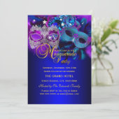 Invitation de la fête mascarade de masques violet (Debout devant)