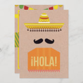 Invitation de la fête mexicaine Fiesta (Devant / Derrière)