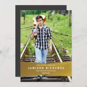 Invitation de la fête moderne Banner / Faux Gold F