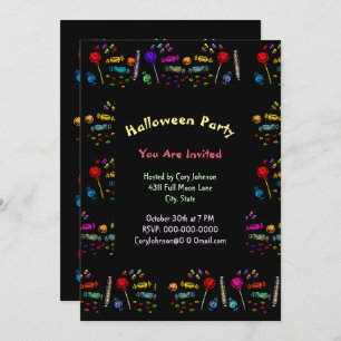 Invitation de la fête Motif Halloween Candy