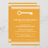 Invitation de la fête Orange House Moderne (Devant / Derrière)