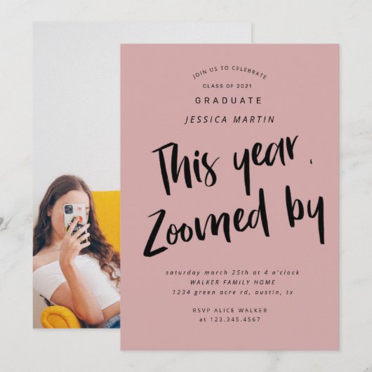 invitation de la fête photo de la remise de diplôm (Devant / Derrière)