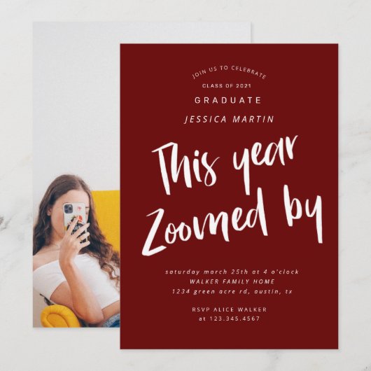 invitation de la fête photo de la remise de diplôm (Devant / Derrière)