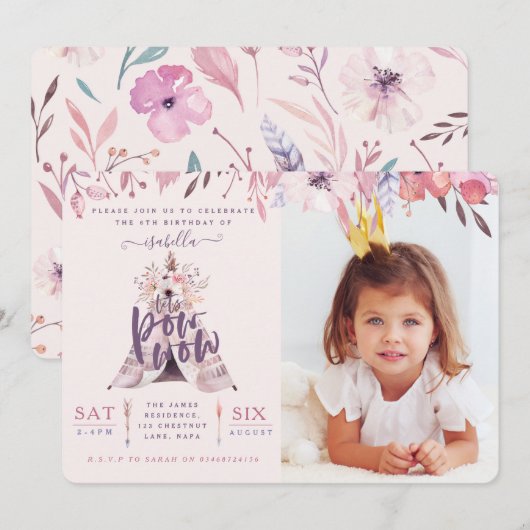 invitation de la fête photo de l'anniversaire de t (Devant / Derrière)