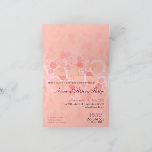 Invitation de la fête rose (Intérieur)