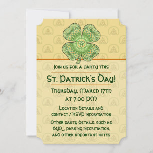 Invitation de la fête Shamrock celtique