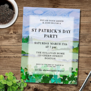 Invitation de la fête Shamrock de la Saint Patrick
