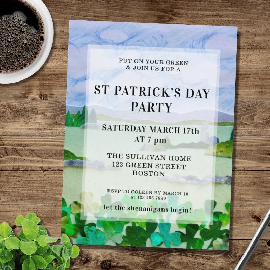 Invitation de la fête Shamrock de la Saint Patrick