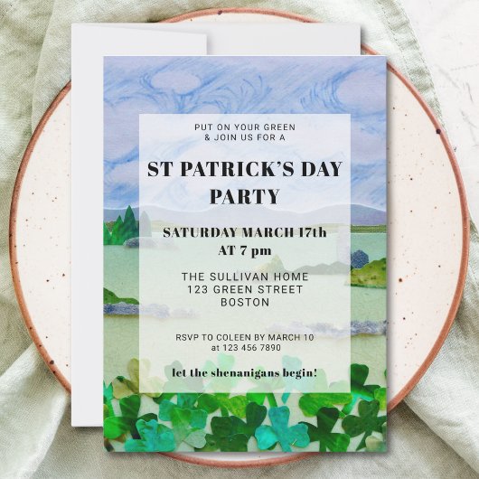 Invitation de la fête Shamrock de la Saint Patrick