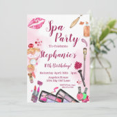 Invitation de la fête spa, Anniversaire modifiable (Debout devant)