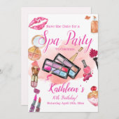 Invitation de la fête spa, Anniversaire modifiable (Devant / Derrière)