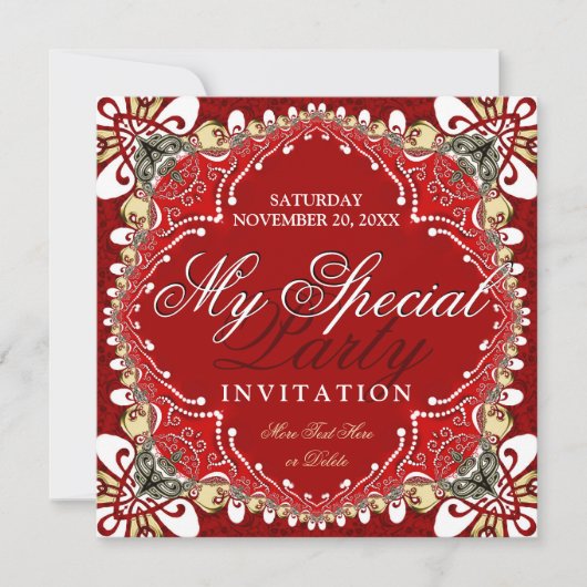 Invitation de la fête spéciale de Bohême rouge (Devant)