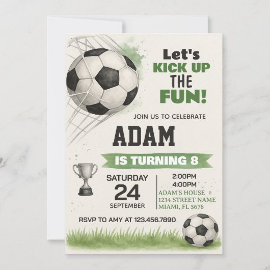 Invitation de la fête sportive pour garçons et fil (Devant)