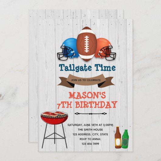 Invitation de la fête sur mesure (Devant / Derrière)