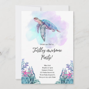 Invitation de la fête Turtley
