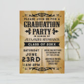 Invitation de la fête vintage de graduation (Debout devant)