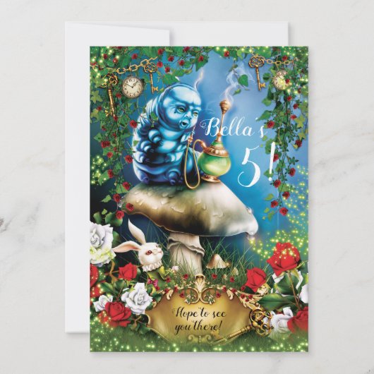 Invitation de la fête Wonderland (Dos)