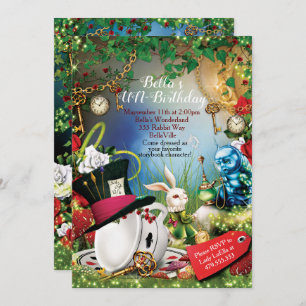 Invitation de la fête Wonderland