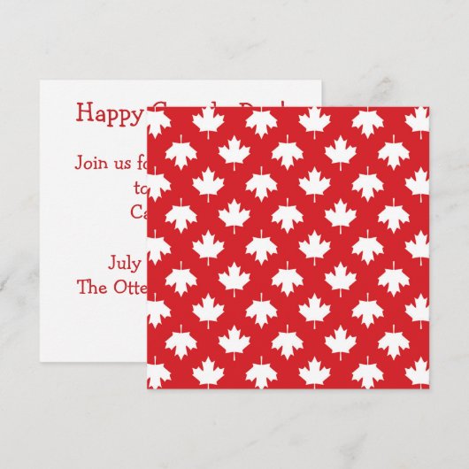 Invitation de la feuille d'érable de la Fête du Ca (Devant / Derrière)