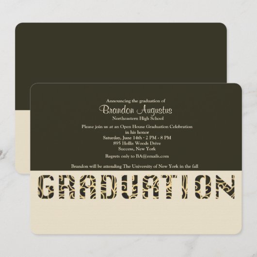 Invitation de la fierté de diplôme (Devant / Derrière)