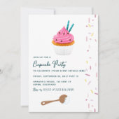 Invitation de la Fille Anniversaire Cupcake Baking (Devant)